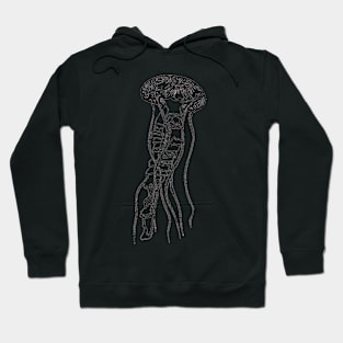 Black and White Flower Jellyfish Hoodie